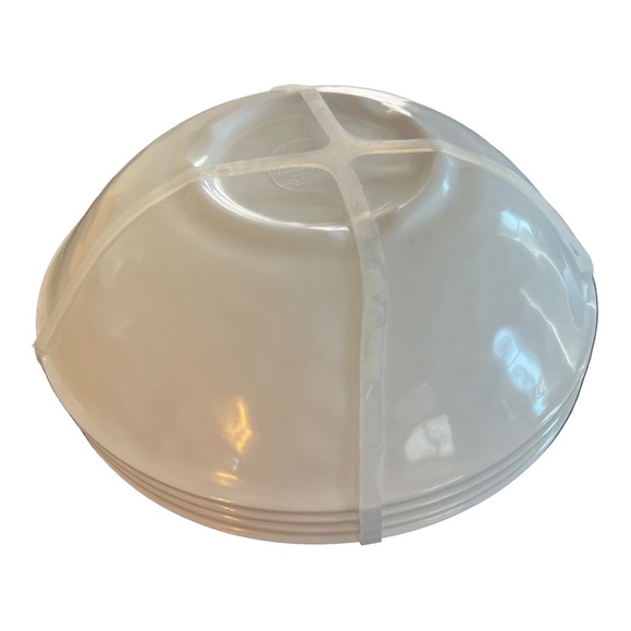 Tommy Bahama San Juan White Watercolor Edge Brown Melamine Bowls 8" Set Of 4 NEW - Picture 3 of 3